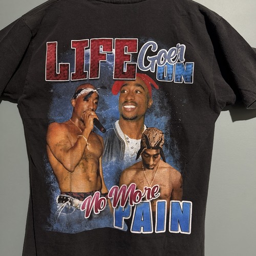 2pac shirt L Modern Vintage Single Stitch REPRINT BOOTLEG RAP BOOT Life Goes On - Picture 7 of 9