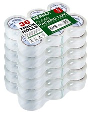 HERKKA Clear Packing Tape, 36 Rolls Heavy Duty Packaging Tape for Shipping Pa...