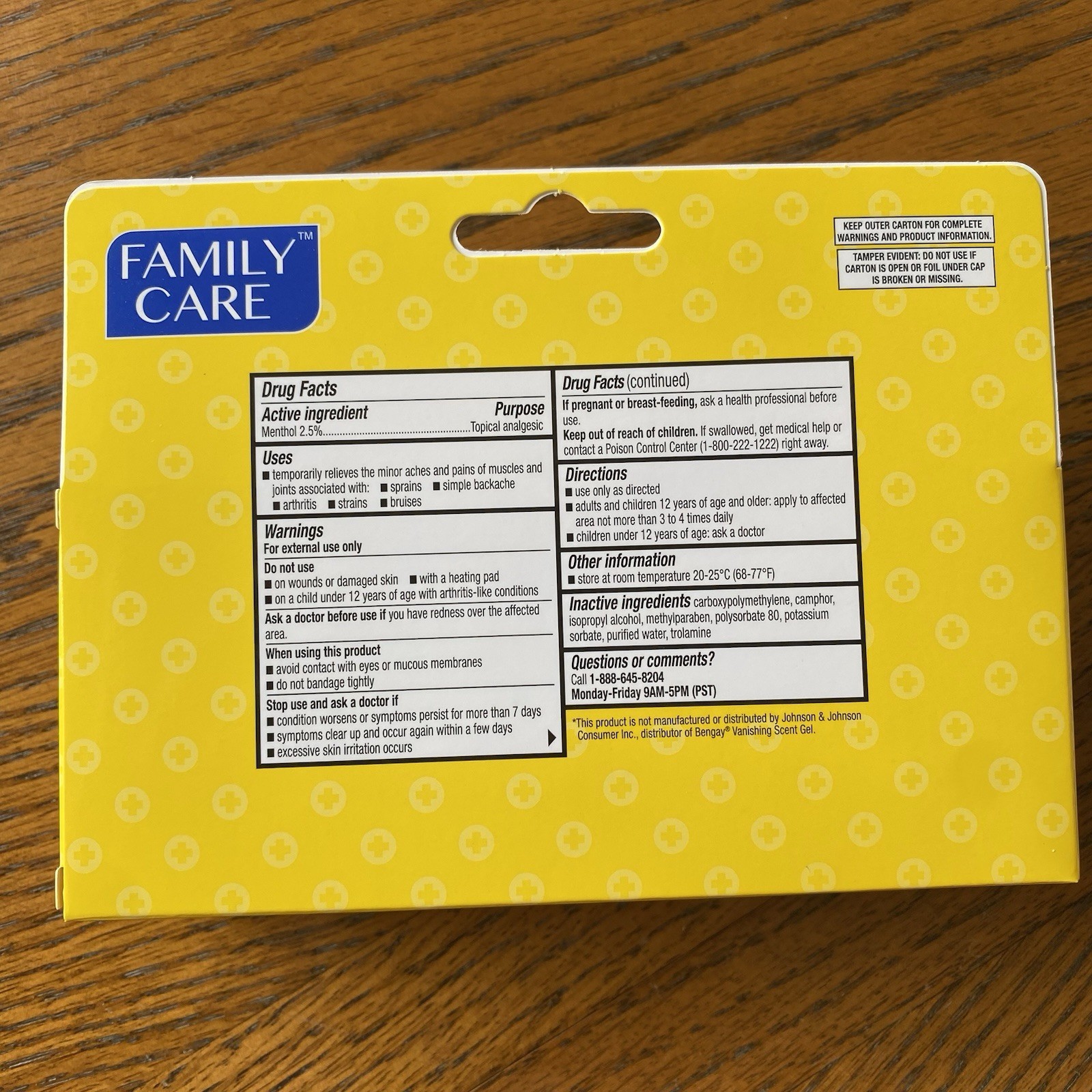 12 Family Care Muscle & Joint Pain Relieving Gel Original Strength 2 oz. 09/2027