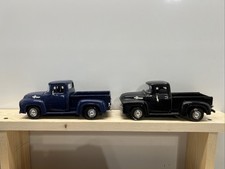 1956 2 Ford F-100 Pickup Trucks Blue Black 124 Diecast Model Car By Motormax 1956 2 Ford F-100 Pickup Trucks Blue Black 124 Diecast Model Car By Motormax
