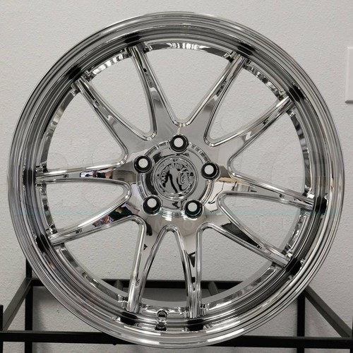 One 18x10.5 Aodhan DS02 DS2 5x114.3 15 Vacuum Chrome Wheel Rim 73.1 - Picture 2 of 6
