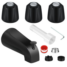 Tub Shower Trim Kit, Matte Black Knob and Bath Spout