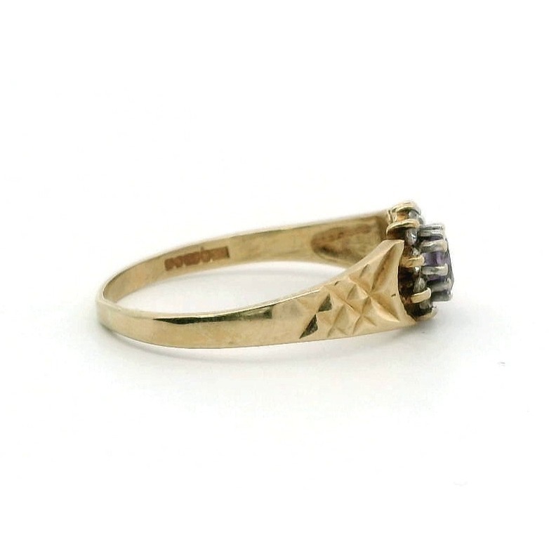 9ct Gold Ring Cubic Zirconia Hallmark Size P 1/2 image 2