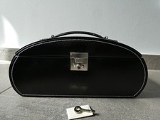 Friedrich23  Schmuckkoffer, Leder, schwarz.