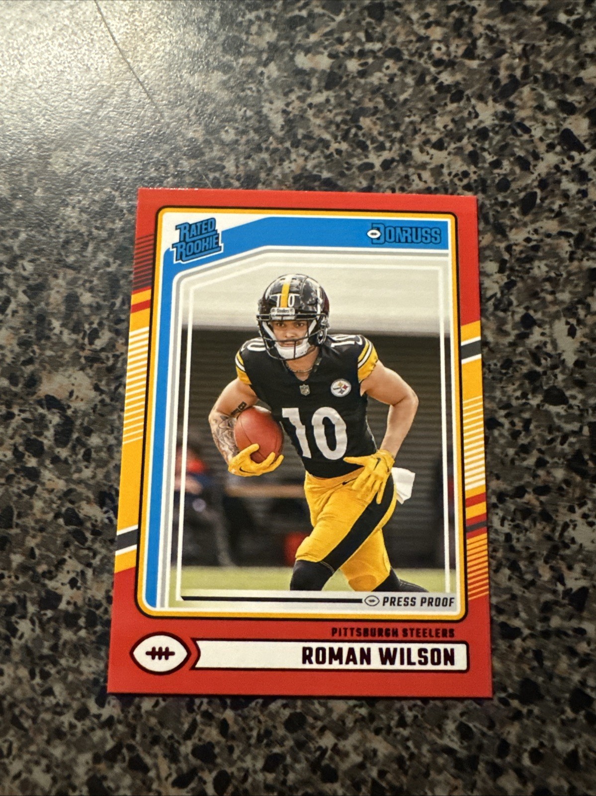 Roman Wilson 348 2024 Donruss RC Press Proof Red Rookie Pittsburgh Steelers Card