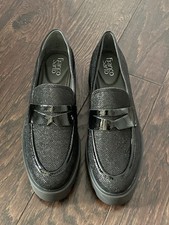 Franco Sarto Balin Slip On Lug Sole Platform Loafer Black Women Size 11M