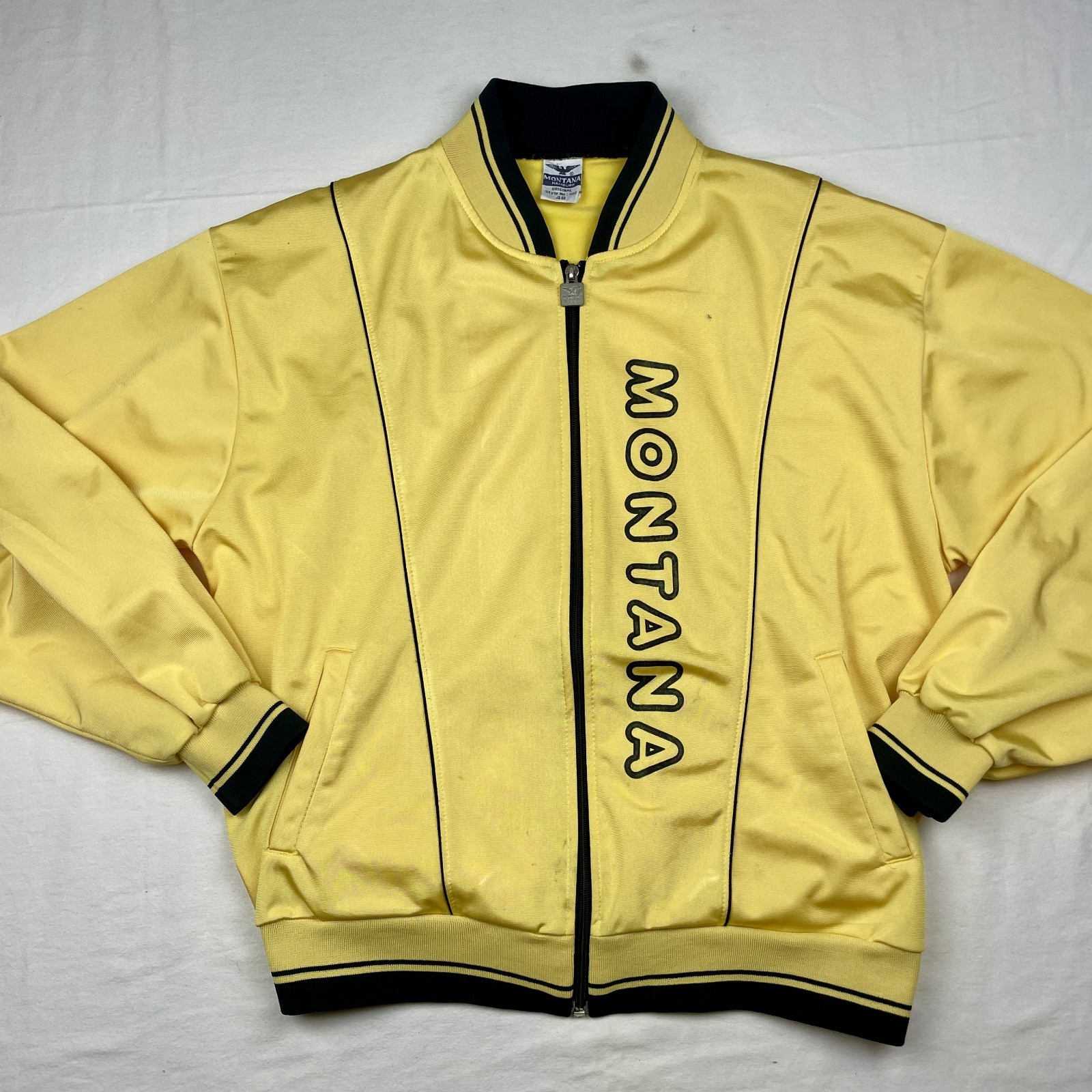 Vintage 70s Montana Sport Yellow Zip-Up Jacket Size 48