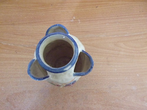 Planter vase, Ceramic Flower Asian K Japan Kyoto 3 side open Basket Weave VTG - Picture 6 of 7