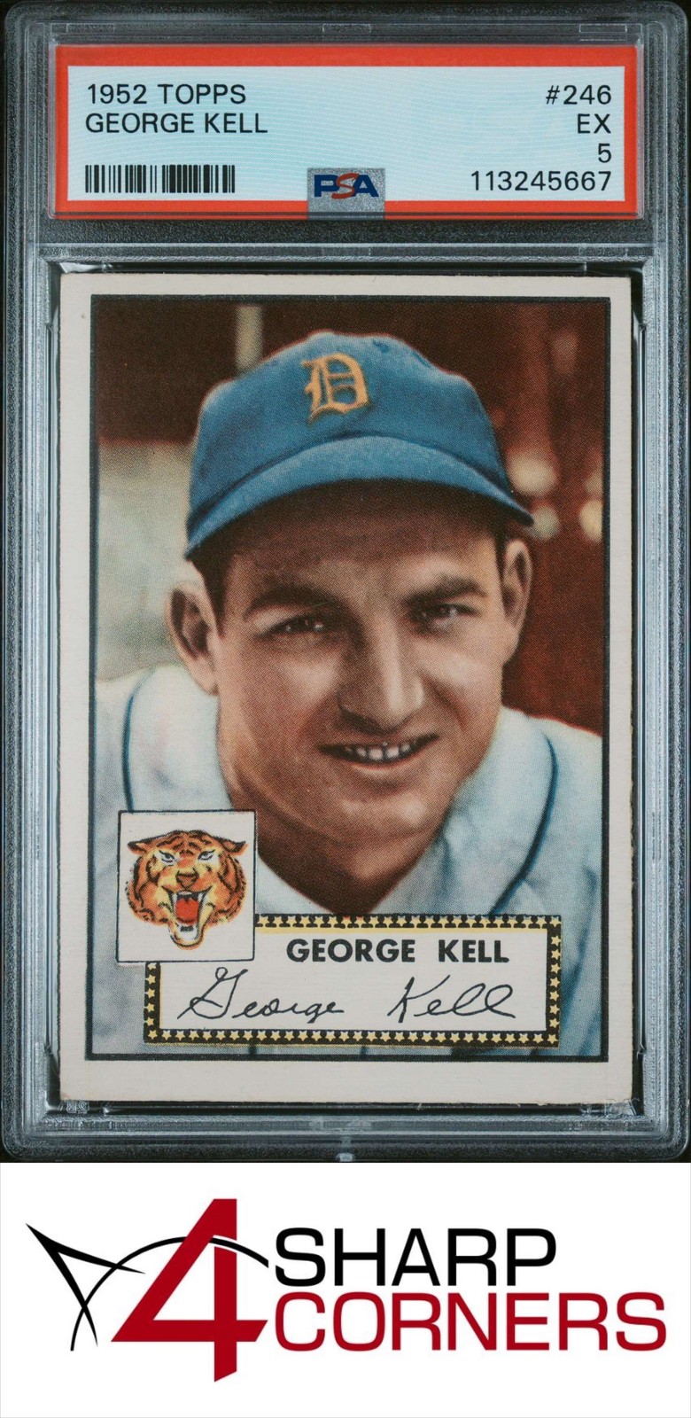 1952 TOPPS #246 GEORGE KELL TIGERS HOF PSA 5 view 1