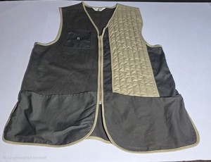 Bob Allen Shooting Vest XL Dark Brown And Tan Quilted Shoulder For Trap Shooting