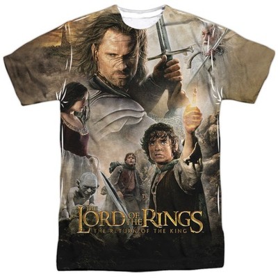 LORD OF THE RINGS KINGS POSTER Licensed Sublimated Adult Graphic Tee Shirt S-3XL