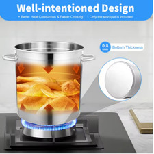 35L Stainless Steel Stock Pot with Lid Large Capacity Soup Cooking Pot