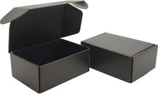 6x4x2 inches Small Shipping Boxes Set of 50 - Black Mailer Corrugated Cardboard