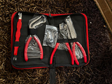 Hand Tool Set with Pliers, Black/Red Zipper Bag Case Included