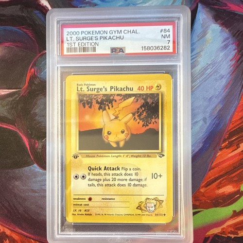 Lt. Surge's Pikachu (1st Edition) graded PSA 7 for sale on eBay
