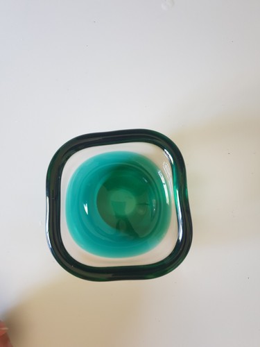 Ashtray Art Glass Murano-Style Heavy Glass Bowl/Ashtray /Green 5" ICET - Picture 18 of 18