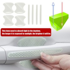 8x Car Door Handle Bowl Sticker Luminous Strip Protector Anti Scratch Decal Film