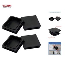 4Pack 100mm 4 Inch Square Plastic Plugs, End Caps for Square Tubing/Black