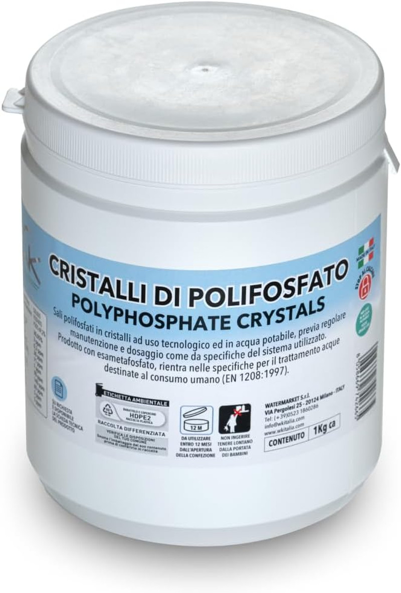 Cristalli di Polifosfato 1kg per Caldaia - Ricarica Professionale Universale