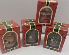 Lot of 4 Water Snow Globes 2 Santa  Reindeer 1 Santa  Chimney 1 Santa Snowman