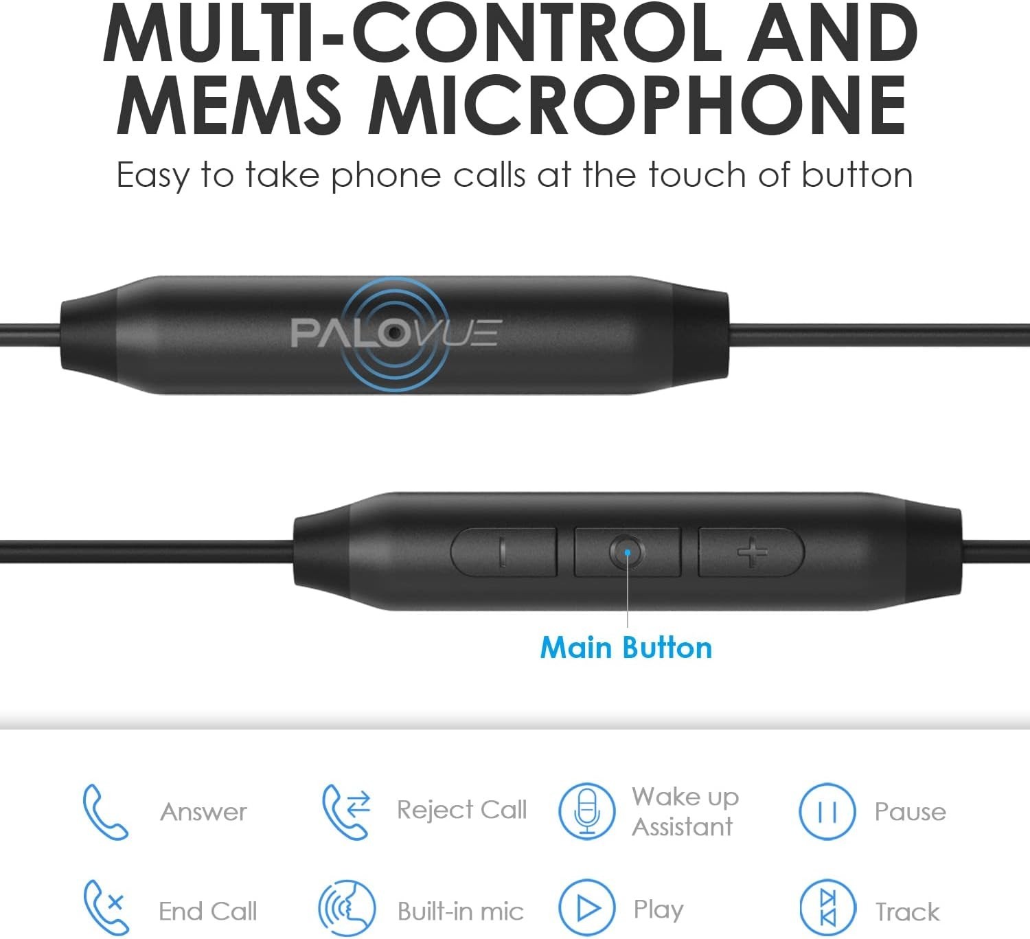 PALOVUE USB Type C Headphones in Ear Earphones with Mic + Volume Control BLACK image 2