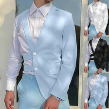 Men's Casual Blazer Irregular Hollow Out Coat Single Breasted Party Suit Jacket