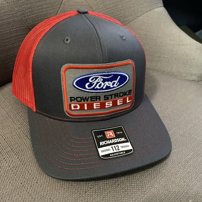 #ad Red Grey Diesel Power Stroke ford PATCH ON  richardson 112 Snapback Hat Cap $22.00