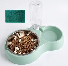 Dog Bowls, Cat Food and Water Bowl Set Water Dispenser Stainless Steel Blue