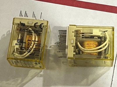 IDEC RY4S-U AC120V 14-PIN RELAY (LOT OF 2)
