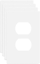 1-Gang Screwless Duplex Wall Plate Cover Single 4 Pack, Duplex-White