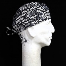 Medical Skeleton Theme on Black Scrub Hat