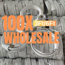 100X USB Charging Cable For iPhone 14 13 12 11 8 7 6 SE XR Fast Charger Cord LOT