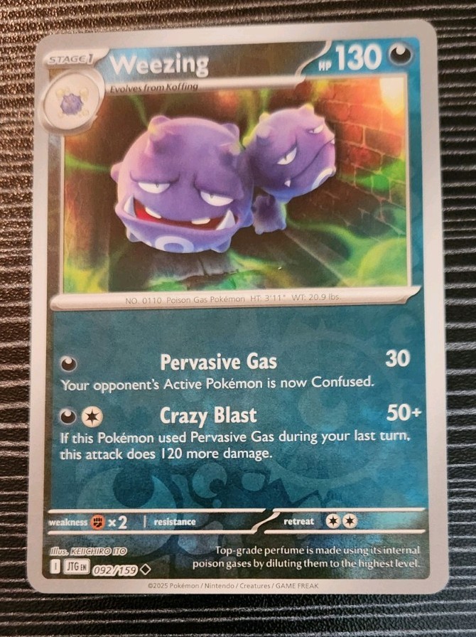 Pokemon- Weezing 092/159- Journey Together- Reverse Holo Card