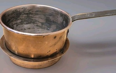 Vintage Copper Kettle Saw Boras 167L Tinned Cooking Pot Sweden Saucepan 1.5 Qt 