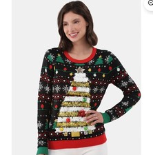 No Boundaries Ugly Christmas Sweater Christmas Tree Holiday SMALL