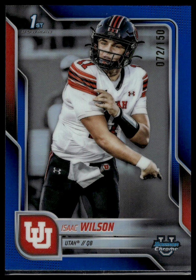 2025 Bowman University Chrome #85 Isaac Wilson Blue Refractor #/150 1st