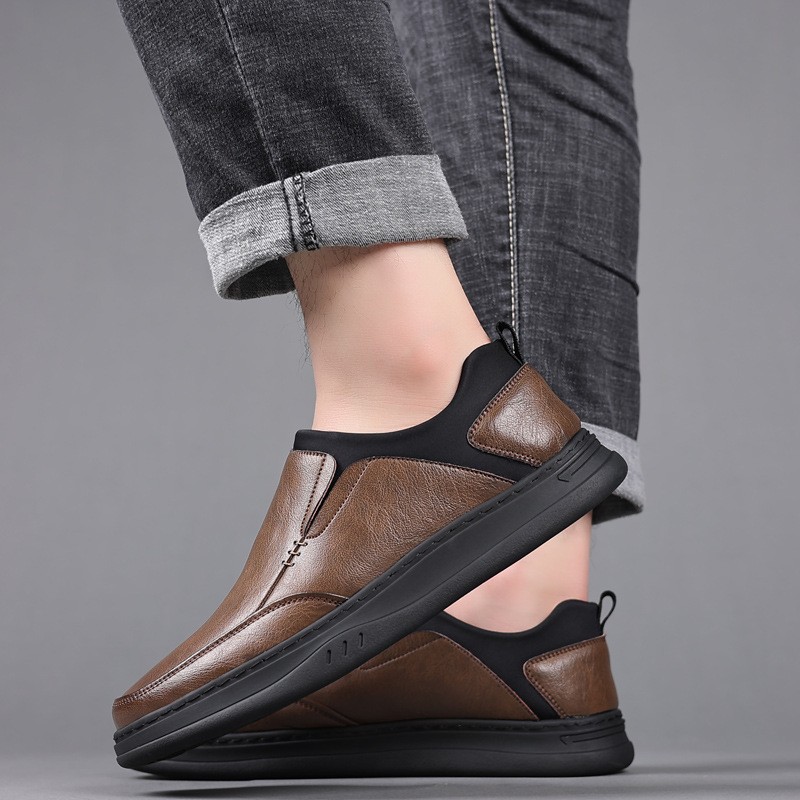 Men's Soft Slip-On Loafers Handmade Casual Boat Driving Moccasins-image