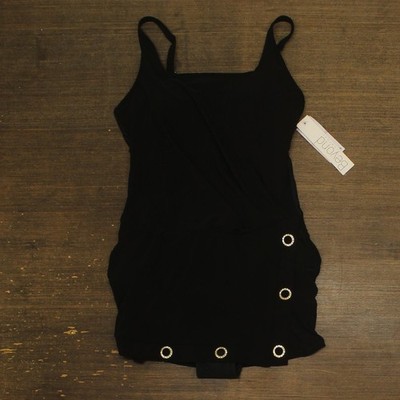 Beyond Control Womens Grommet-Detail Square-Neck Swim Dress Black 6