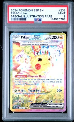 2024 POKEMON SSP EN-SURGING SPARKS SPECIAL ILLUSTRATION RARE PIKACHU EX PSA 9
