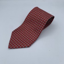 Polo Ralph Lauren Red Blue Geometric Square Silk Neck Tie USA Made Classic