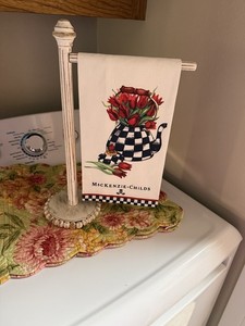 Kitchen Towel Holder Wooden White Washed TOWEL NOT INCLUDED