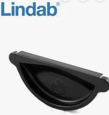 Lindab 125mm Half Round Steel Self Sealing Stop End - Black.  RG 125 0 SVRT