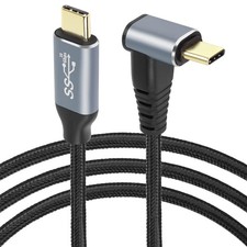 GELRHONR 2M Right Angle USB C to C Cable,90 6.5 feet, Black-2M/6.5Ft