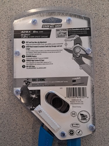 CHANNELLOCK 428X 8 Zoll SPEEDGRIP gerade Backen Nut & Feder Zange - Bild 3 von 4