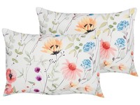Gartenkissen Set Mit 2 Kissen 40 X 60 Cm Polyester Blumenmuster Rechteckig Mehrf