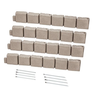 Faux Stone Landscape Edging 46.8x3.9 in Lawn Edging Border Fade-Resistant