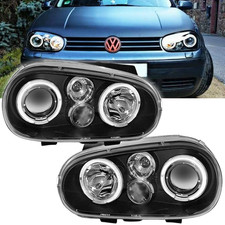 Faro proiettore Angel Eyes a LED per VW Golf IV 4 nero incl. NSW 09.1997-09.2003