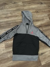 Nike Air Jordan Boys Jacket Gray Jump Man Logo Quarter Zip Small 8-10