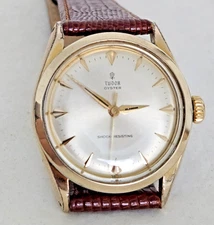 MEN'S TUDOR / ROLEX OYSTER GOLD PLATED MECHANICAL 17 JEWEL WRISTWATCH-DATED 1962