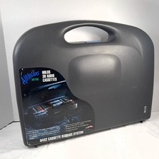 Vintage Attidues Metro storage case system holds 30 cassette tapes black handle